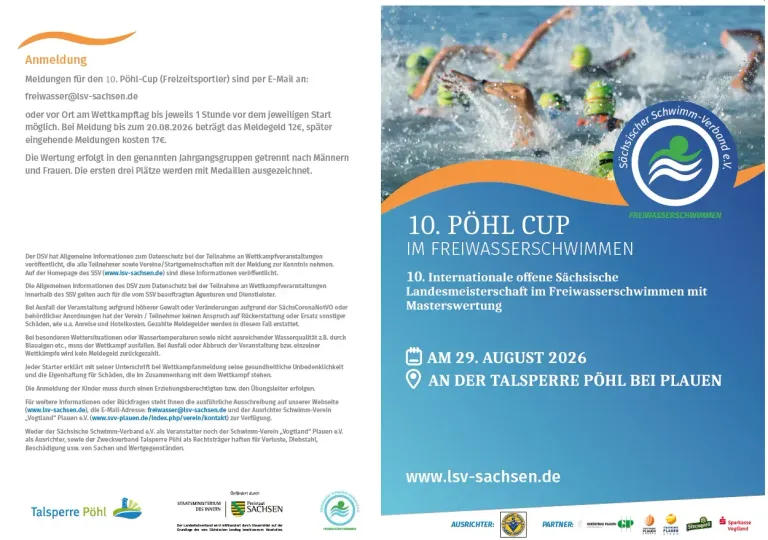 10. Pöhl Cup Freiwasserschwimmen - Sächsische Landesmeisterschaft